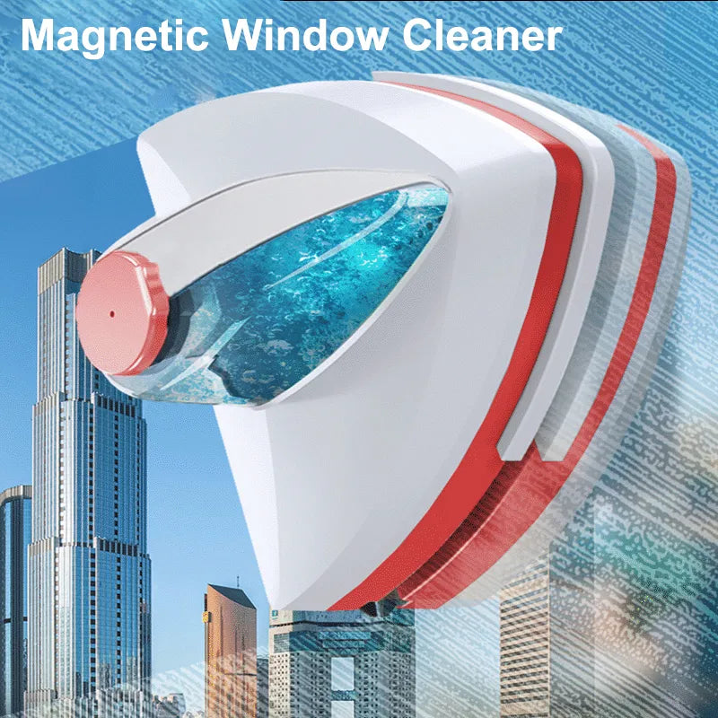 Double-Sided Magnetic Window Cleaner Brush with Automatic Water Discharge for Sparkling Glass Window Cleaning