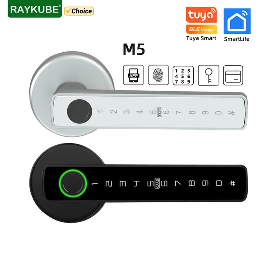 RAYKUBE M5 Bluetooth Fingerprint Door Lock with Multiple Unlock Options